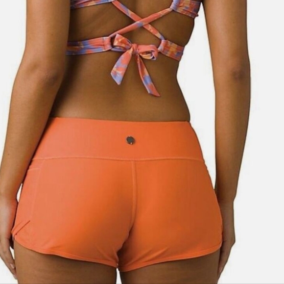 Prana Chantel Nespola Orange Athletic Swim Shorts Xs UPF 50+ - Picture 2 of 6